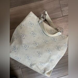 Vintage Chanel denim tote bag